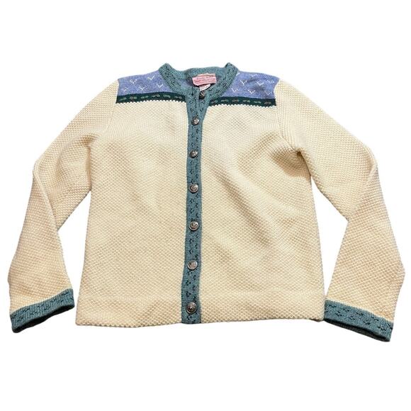 dorothy bullitt Sweaters - Vintage 1990's detailed knit wool cardigan sweater by Dorothy Bullitt swing‎ Med